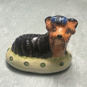 Vintage BASIL MATTHEWS Hand Painted YORKIE Yorkshire Terrier Dog Figure Statue